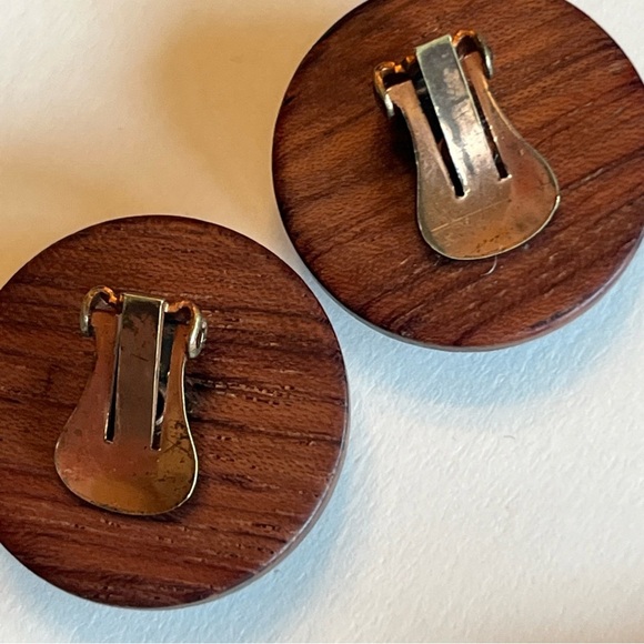 Elegant Vintage Copper, Wood, & Goldstone Necklace & Earring Set - Picture 6 of 8